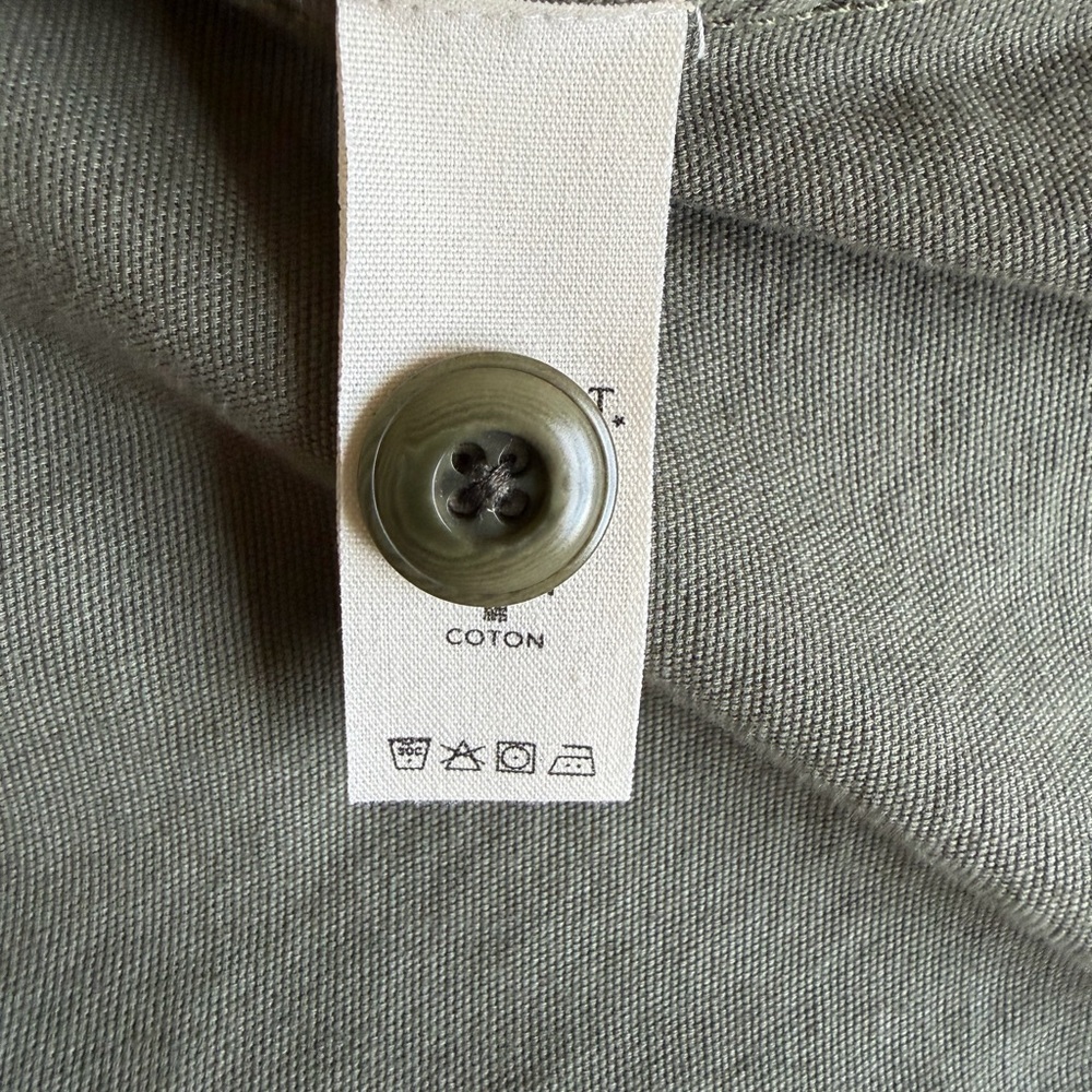 THE GREAT. Olive Utility Jacket with Floral Details - Picture 7 of 7